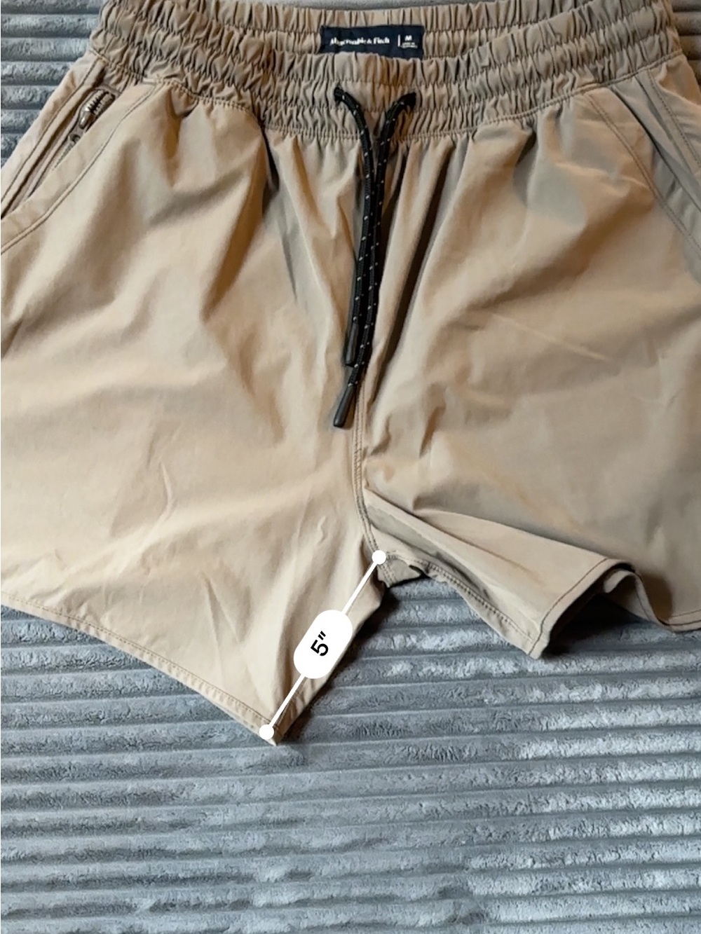 Abercrombie & Fitch Tan Elastic Waist Drawstring Shorts